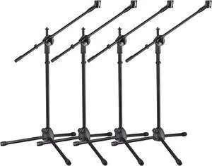 4 Pack Microphone Boom Arm Stand Tripod Holder Mic Clip Adjustable Height Mount