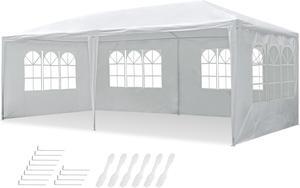 20'x10' Wedding Party Tent Canopy Heavy Duty Outdoor w/ Removable Side Wall White