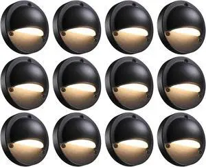 Yescom 12V LED Deck Lights Outdoor Garden Patio Path Step Fence Lamp Warm White 12 Pack