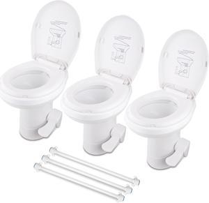 Yescom RV Toilet Gravity Flush Camper Toilet 20" High Profile Travel Trailer Toilet for RV 3 Packs