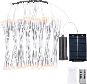 Solar String Light Fit 8-Rib 8/9/10 Ft Outdoor Patio Umbrella 128 LED Warm White