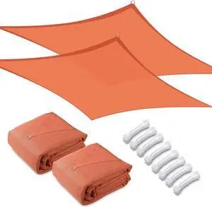 Yescom 2 Pack 16x16 Ft 97% UV Block Square Sun Shade Sail HDPE Canopy Patio Backyard