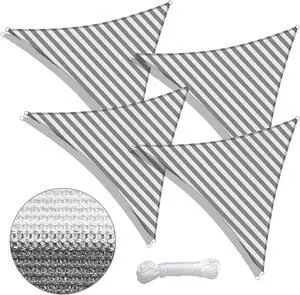 Yescom 4 Pack 7 Ft 97% UV Block Triangle Sun Shade Sail Heavy Duty Outdoor