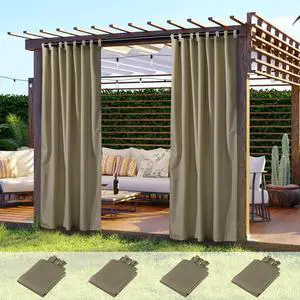 Yescom 54"x96" Outdoor Curtain Panel Tab Top Drape UV30+ Pergola Porch Garden 6 Pack