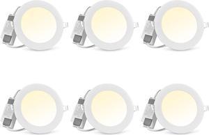 5" LED Recessed Ceiling Panel Down Light Round 3 Color Slim Spot Lamp 6 Pack