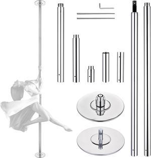 Yescom 11FT Professional Stripper Pole Static Spinning Dancing Pole Kit with Extensions for Home Gym Fitness Silver