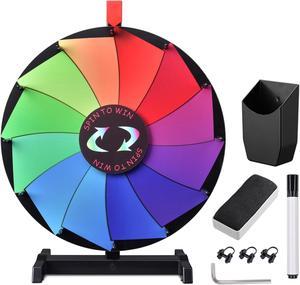 WinSpin 18" Tabletop Color Prize Wheel 12 Slots Editable Fortune Spinning Wheel for Tradeshow Carnival Game Wheel, Pinwheel Series