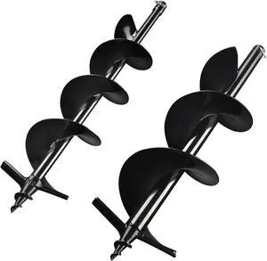 Yescom 6" 8" Earth Auger Bit Kit Bulb Planter Tool for Planting Flower Fence Post Spiral Hole Digger Gardening Project