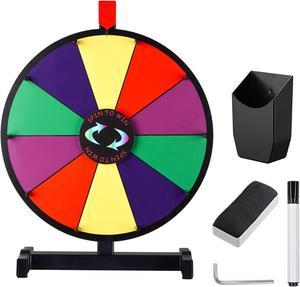 WinSpin® 15" Prize Wheel 10 Slot Clicker Tabletop Spin Dry Erase Marker Eraser Fortune Game Carnival