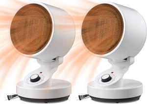 Yescom 2 Pack 1500W PTC Oscillating Ceramic Heater Fan Warm & Cool Overheat Protection