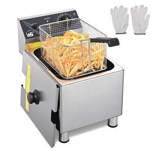 WeChef Electric Deep Fryer Countertop Deep Fryer with Basket 12L Stainless Steel Fryer for Restaurant and Home Use Easy to Clean Fast Heat Up Oil Fryers, 1800W 120V