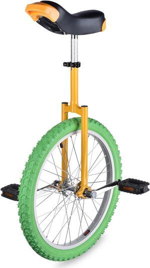 Yescom 20 In Wheel Outdoor Unicycle Leakproof Butyl Tire Circus Bike Balance Training for Adults Teenagers Kids, Yellow & Green Yescom 20 In Wheel Outdoor Unicycle Leakproof Butyl Tire Circus Bike Balance Training for Adults Teenagers Kids, Yellow & Green