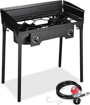 Yescom Propane Camping Stove Double Gas Wok Burner Turkey Fryer Detachable Legs