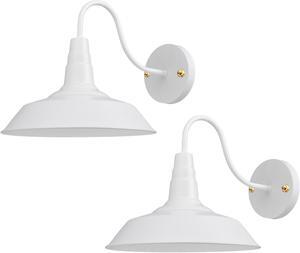 Yescom Retro Vintage Industrial Wall Sconce Gooseneck Barn Light Metal Shade 2 Pack