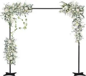 WinSpin 10x10 Ft Backdrop Stand for Parties Wedding Birthday Events Photography Photo Booth Step and Repeat Adjustable Heavy Duty Backdrop Stand with Carrying Bag