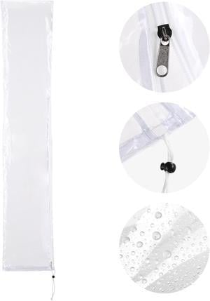 Patio Umbrella Protective Cover Bag Clear PVC w/ Zipper for 8 Ft Outdoor Canopy