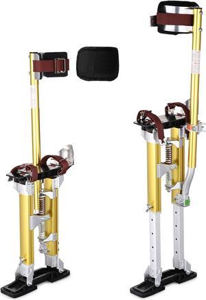 Yescom 16"-24" Drywall Stilts Adjustable Height with Protective Knee Pads Aluminum for Ceiling Painting Construction YES0540