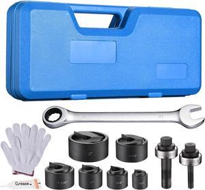 Yescom 6 Ton Manual Knockout Hole Punch Driver Kit 1/2" to 2" 6-Die Conduit Cutter