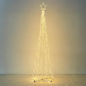 Yescom Vast-Starry 9Ft Solar Christmas Cone Tree Light 640 LED Light 8 Function Outdoor Holiday Decor Warm White