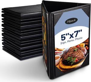 WeChef 10 Pack 5"x7" 3 Sides Table Tent Holder Menu Holder Bar Cafe Restaurant