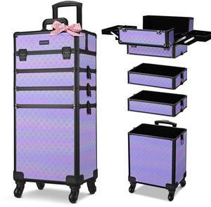 Byootique 4in1 Rolling Makeup Train Case Cosmetic Organizer Charm ForgetMeNot