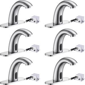 Aquaterior 5" Touchless Bathroom Sink Faucet with Cover Plate Control Box 6 Pack