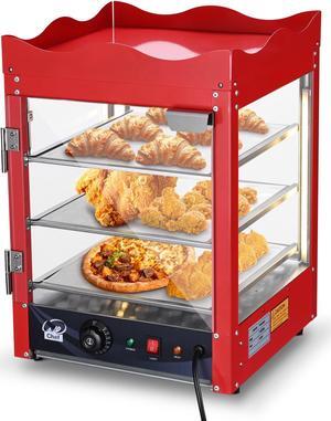 WeChef 3 Tier Commercial Food Warmer Display Case Countertop Pizza Top Rack 600W