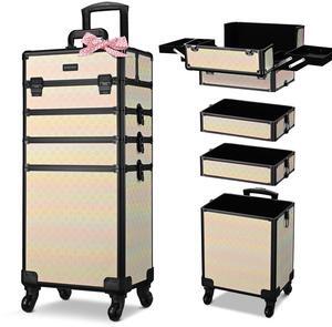 Byootique 4in1 Rolling Makeup Train Case Cosmetic Organizer Grace ForgetMeNot