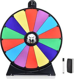 WinSpin 20" Prize Wheel 14 Slots Dry Erase Spinning Wheel for Pub Party Eagle