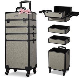 Byootique 4in1 Rolling Makeup Train Case Cosmetic Organizer Rococo GainsBoro Byootique 4in1 Rolling Makeup Train Case Cosmetic Organizer Rococo GainsBoro