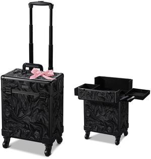 Byootique Rolling Makeup Train Case Cosmetic Trolley Organizer Salon CB Shadows