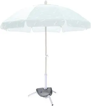LAGarden Foldable Beach Umbrella Stand Portable Adjustable Base Holder Outdoor with Water Weight Bag Triangular Iron Support Base for Patio Yard Garden Camping Fishing Photography Deck Sunshade