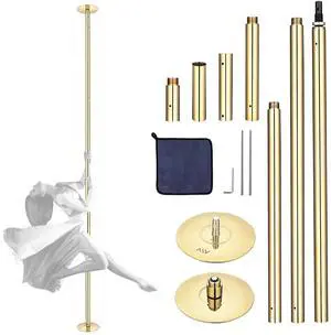 Yescom 11 FT Spinning Static Dancing Pole Kit w/ Extensions Fitness Dance Exercise Gold