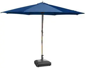 Yescom 13ft XL Heavy Duty Solid Wood Outdoor Patio Umbrella with Base Parasol Wheels Stand for Bistro Market Table Garden Deck Yard Poolside Navy