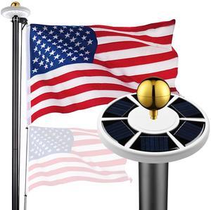 Yescom Bravery 25ft 13 Gauge Heavy Duty Sectional Flag Pole with Solar Light for Outside House Inground Yard Residential Black Yescom Bravery 25ft 13 Gauge Heavy Duty Sectional Flag Pole with Solar Light for Outside House Inground Yard Residential Black