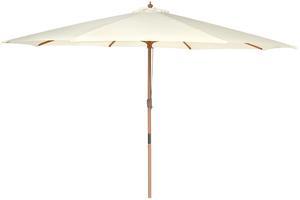 Yescom 13FT Large Wooden Outdoor Patio Umbrella Solid German Beech Pole Rope Pulley Lift for Deck Pool Backyard Garden Market Beach Parasol,Ivory