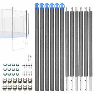 Yescom Universal Trampoline Replacement Enclosure Poles Accessories with Clamp and Hardware Fits 6 Straight Poles Trampoline