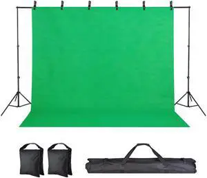 7x10Ft Backdrop Support Stand Kit Non-woven Backdrop Green Photography Video