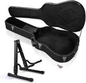Yescom 41" Acoustic Guitar Case Hard Shell w/ Folding Guitar Stand for Electric Bass