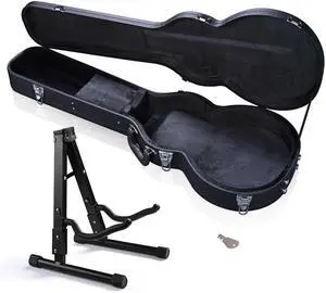 Yescom Electric Guitar Hard Case for LP Les Paul Style w/ Folding Guitar Floor Stand