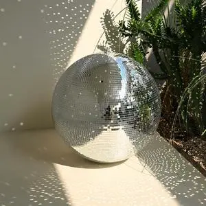Yescom 20" Large Disco Ball Mirror Big Hanging Glass Decor for 70s 80s Party Events Wedding DJ Dance Club Stage Lighting Silver