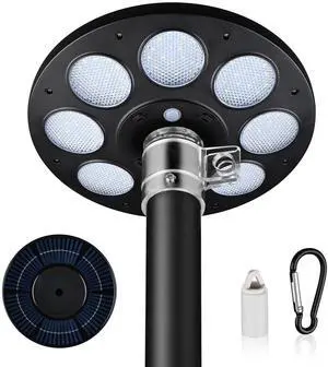 Yescom Solar Flag Pole Light 136 LED 2600mAh Bright White 7000K for 15 to 30 Ft Poles