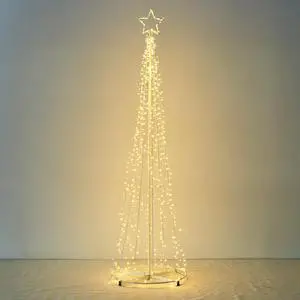 Yescom Vast-Starry 9Ft Solar Christmas Cone Tree Light 640 LED Light 8 Function Outdoor Holiday Decor Warm White