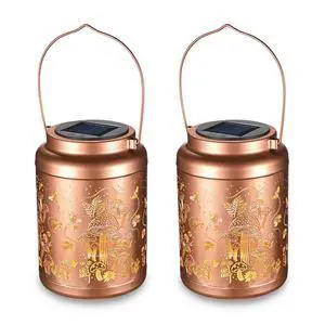 LAGarden Mushroom Solar Lantern Outdoor Hanging Waterproof Metal Decor Light Christmas Gifts Yard Patio Porch 2Pack LAGarden Mushroom Solar Lantern Outdoor Hanging Waterproof Metal Decor Light Christmas Gifts Yard Patio Porch 2Pack