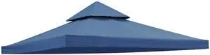 Yescom 10x10Ft UV30+ Gazebo Replacement Top for 2 Tier Outdoor Canopy Cover Patio Backyard Party Deck Blue