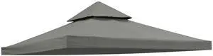 Yescom 10x10Ft UV30+ Gazebo Replacement Top for 2 Tier Outdoor Canopy Cover Patio Backyard Party Deck Gray