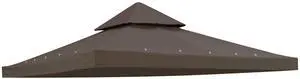 Yescom 10x10Ft UV30+ Gazebo Replacement Top for 2 Tier Outdoor Canopy Cover Patio Backyard Party Deck Coffee Liqueur