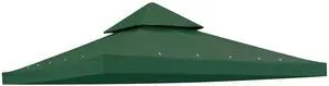 Yescom 10x10Ft UV30+ Gazebo Replacement Top for 2 Tier Outdoor Canopy Cover Patio Backyard Party Deck Green