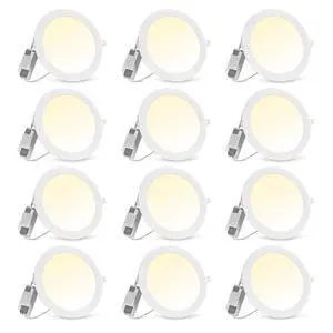 7" LED Recessed Ceiling Panel Down Light 3 Color 15W Slim Spot Lamp Home 12 Pack 7" LED Recessed Ceiling Panel Down Light 3 Color 15W Slim Spot Lamp Home 12 Pack