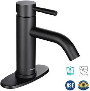 Aquaterior Matte Black Bathroom Sink Faucet Single Handle Bathroom Vanity Faucet